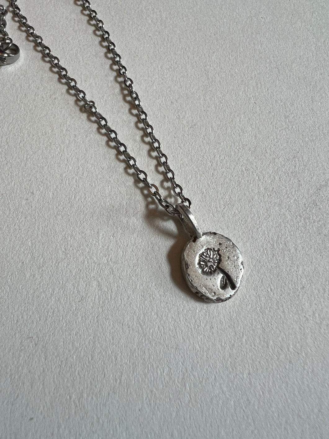 Silver flower necklace