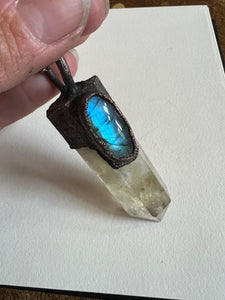 Citrine and labradorite necklace