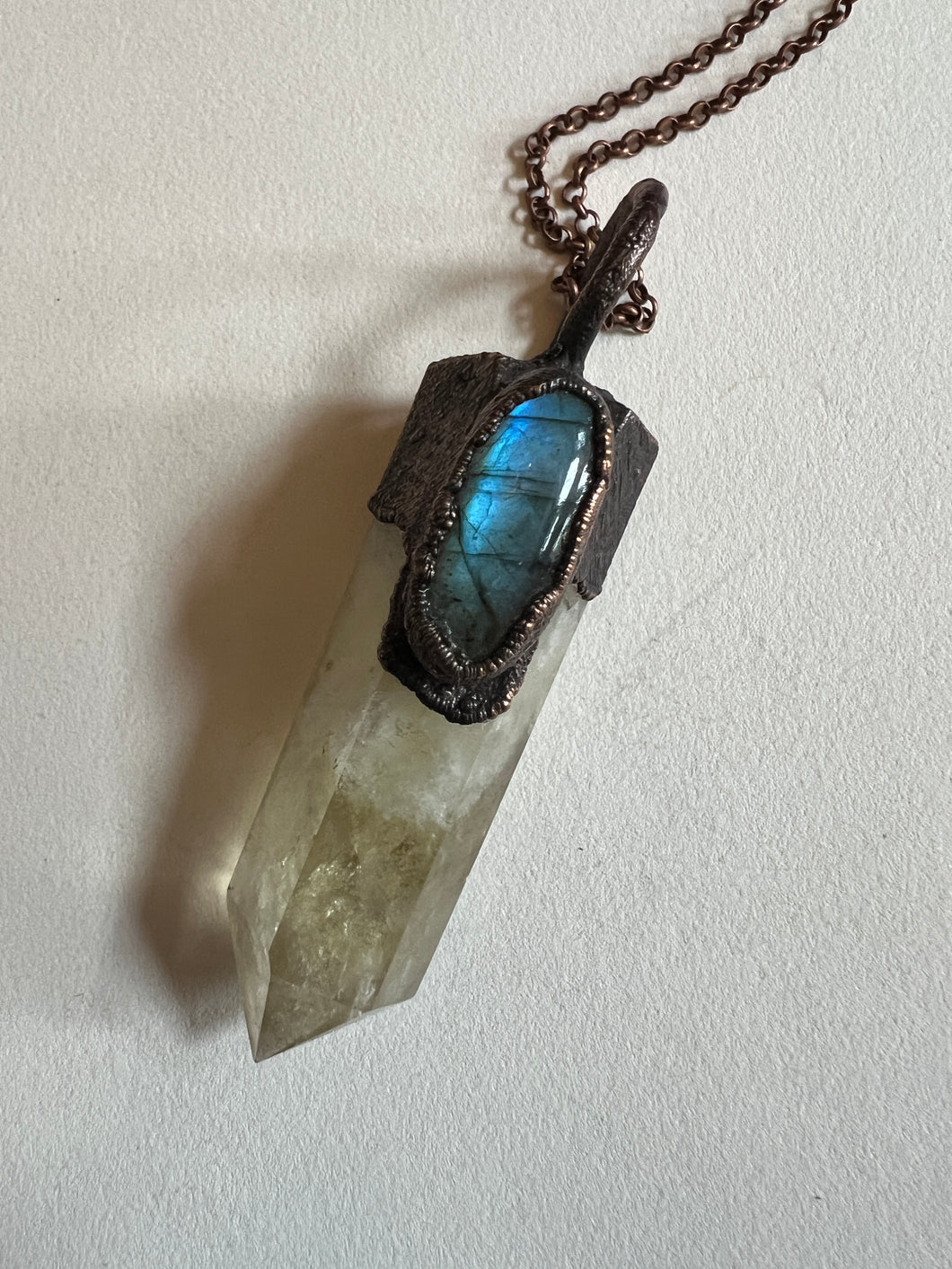 Citrine and labradorite necklace