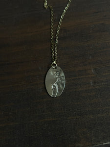 Hand and rose necklace