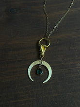 Load image into Gallery viewer, Crescent Moon And stone necklace
