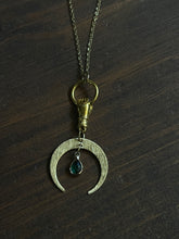 Load image into Gallery viewer, Crescent Moon And stone necklace
