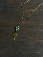 Load image into Gallery viewer, Leaf and stone necklace
