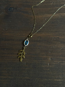 Leaf and stone necklace
