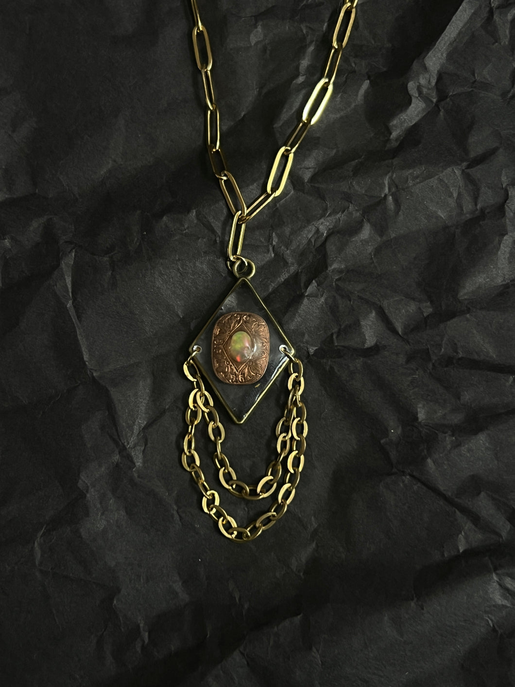 Opal ornate necklace
