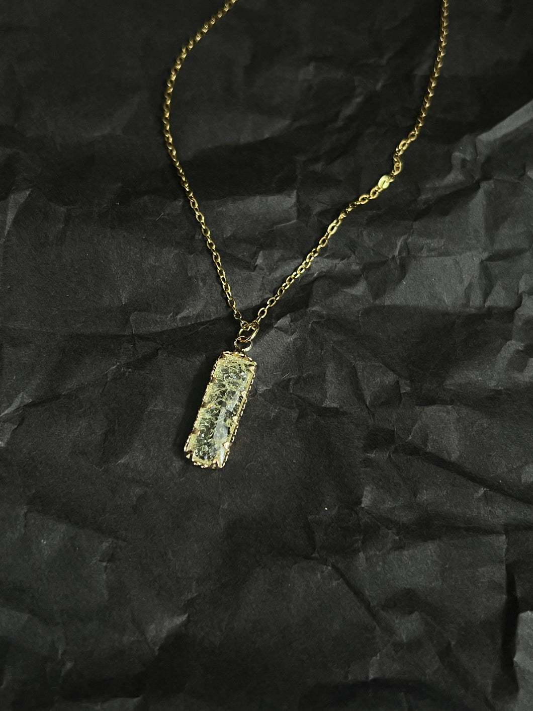 Yellow rectangle necklace