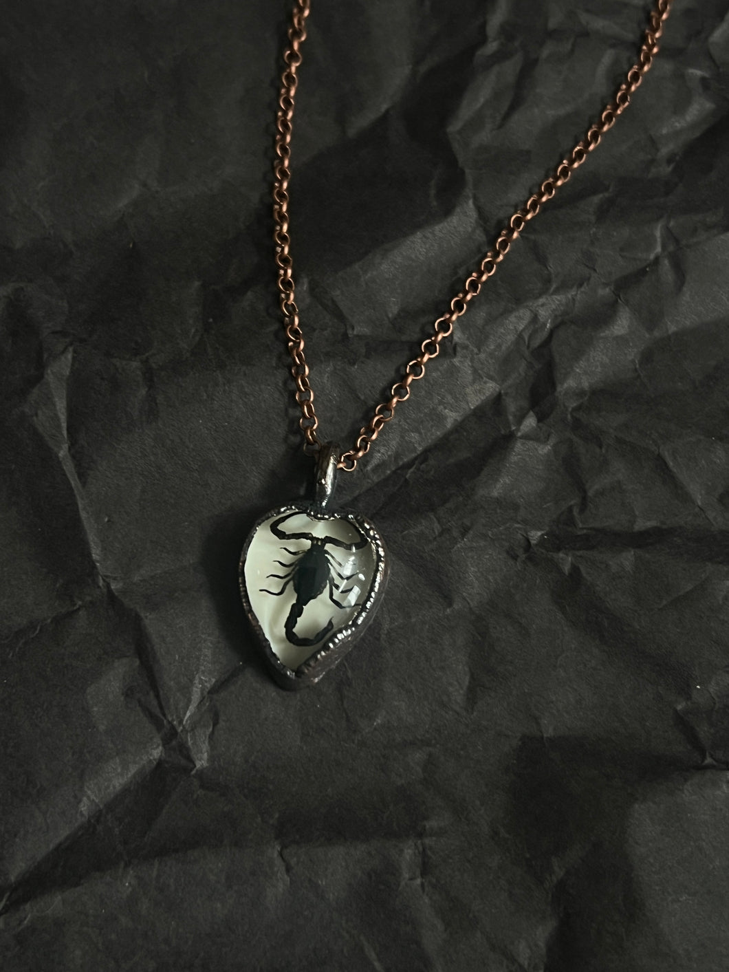 Heart scorpion necklace