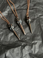 Load image into Gallery viewer, Copper bird skull necklace
