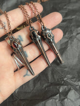 Load image into Gallery viewer, Copper bird skull necklace
