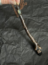 Load image into Gallery viewer, Onyx and labradorite Wand crystal necklace
