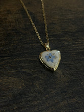 Load image into Gallery viewer, Forget me not Floral locket necklace
