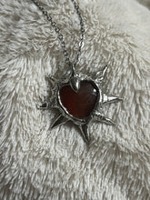 Load image into Gallery viewer, Carnelian agate heart necklace
