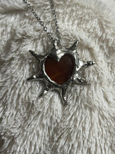 Load image into Gallery viewer, Carnelian agate heart necklace
