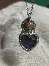 Load image into Gallery viewer, Amethyst heart and sphere necklace
