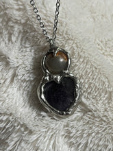 Load image into Gallery viewer, Amethyst heart and sphere necklace
