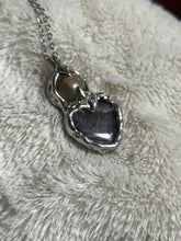 Load image into Gallery viewer, Amethyst heart and sphere necklace
