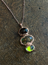 Load image into Gallery viewer, Smokey turquoise aura necklace
