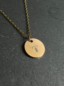Personalized stainless steel initial pendant necklace