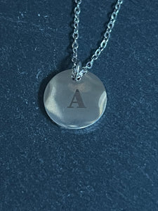 Personalized stainless steel initial pendant necklace