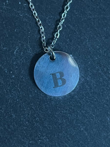 Personalized stainless steel initial pendant necklace