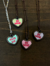 Load image into Gallery viewer, Electroformed copper heart candy necklace pendant
