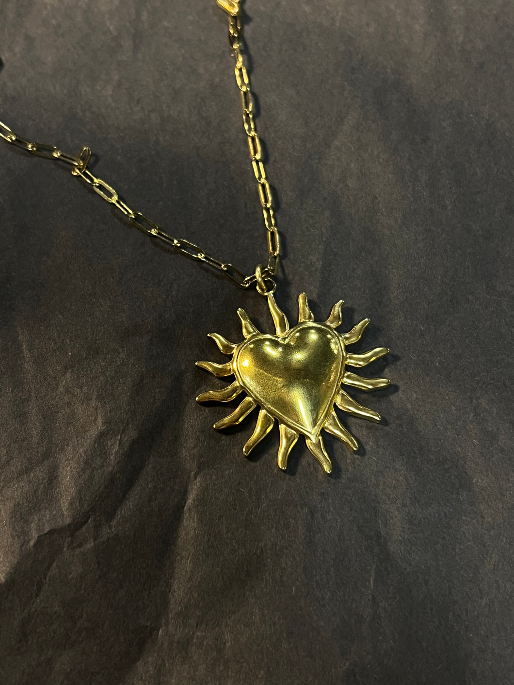 Heart sun necklace