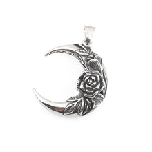 Load image into Gallery viewer, Rose Crescent Moon Charm Necklace
