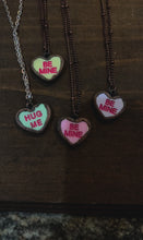 Load and play video in Gallery viewer, Electroformed copper heart candy necklace pendant
