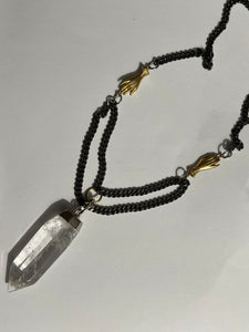 Large quartz statement necklace