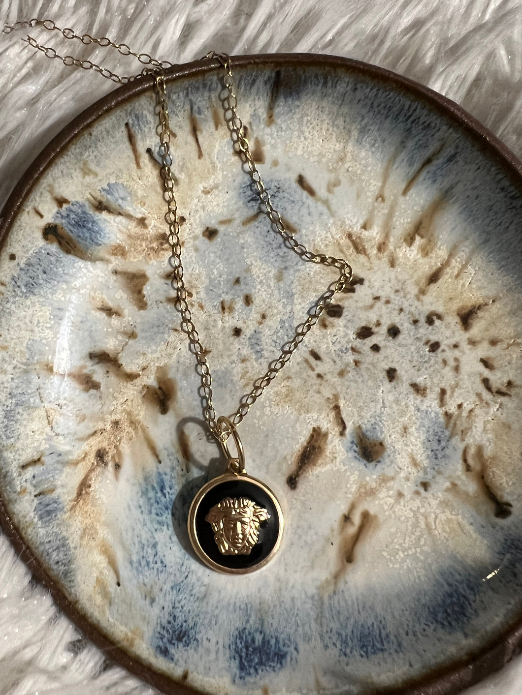 Gold filled Medusa necklace