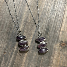Load image into Gallery viewer, Triple amethyst necklace
